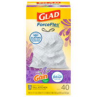 Glad 13 Gallon Gain Lavender Scent Tall Kitchen Drawstring Bags - 40 Each