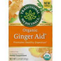 Traditional Medicinals Herbal Supplement, Organic, Ginger Aid, Tea Bags, 16 Each