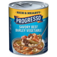 Progresso Beef Barley Soup, Savory Beef Barley Vegetable,Rich & Hearty - 18.6 Ounce