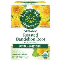 Traditional Medicinals Herbal Supplement, Organic, Roasted Dandelion Root, Tea Bags - 16 Each