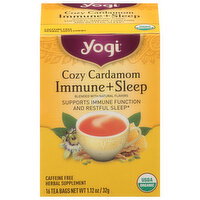 Yogi Tea Bags Caffeine Free Cozy Cardamom Immune + Sleep - 16 Each