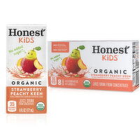 Honest Strawberry Peachy Keen Juice Drink Cartons, 6 fl oz - 8 Each