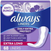Always Daily Extra Protect Liners, Extra Long Length Length, Unscented Panty Liners - 68 Each