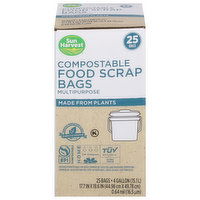 Sun Harvest Food Scrap Bags, Compostable, Multipurpose - 25 Each