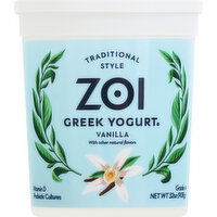 Zoi Yogurt, Greek, Vanilla, Traditional Style - 32 Ounce