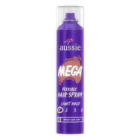 Aussie Mega Flexible Hair Spray for Curly Hair, Straight Hair, and Wavy Hair - 10 Ounce