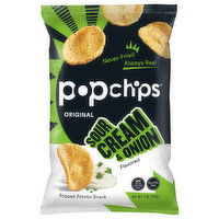 Popchips Popped Potato Snack, Original, Sour Cream & Onion Flavored - 5 Ounce