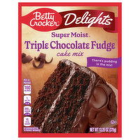 Betty Crocker Cake Mix, Triple Chocolate Fudge, Super Moist, 13.25 Ounce