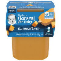 Gerber Butternut Squash, Sitter 2nd Foods, 2 Pack, 8 Ounce