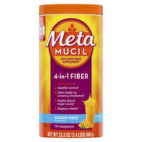 Metamucil 4 in 1 Fiber Supplement Powder, Sugar-Free, Orange, 114 tsp - 23.3 Ounce