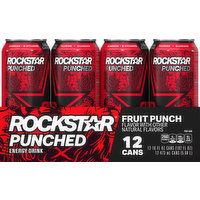 Rockstar Energy Drink, Fruit Punch - 12 Each