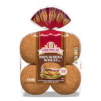 Oroweat Oroweat Whole Grains 100% Whole Wheat Buns, 8 count, 21 oz - 21 Ounce