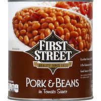 First Street Pork & Beans, in Tomato Sauce, 110 Ounce