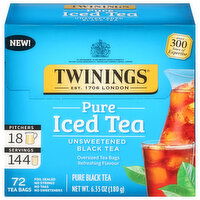 Twinings Black Tea, Unsweetened, Iced Tea, Pure - 72 Each