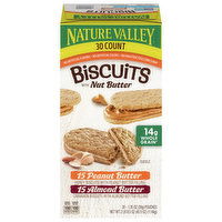 Nature Valley Biscuits, with Nut Butter, Peanut Butter/Almond Butter - 30 Each