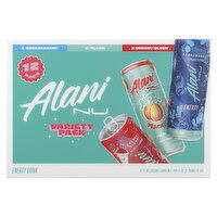 Alani Nu Energy Drink, Breezeberry/Peach/Cherry Slush, Variety Pack, 12 Each