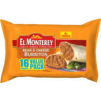 El Monterey Burritos, Bean & Cheese, Value Pack, 16 Each