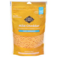 First Street Cheese, Mild Cheddar, Fancy Shredded, 8 Ounce