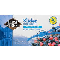 First Street Freezer Bags, Slider, Quart Size - 30 Each