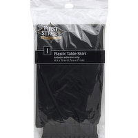 First Street Table Skirt, Plastic, Black Velvet, 1 Each