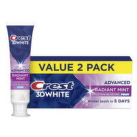 Crest Advanced Toothpaste, Radiant Mint, Pack of 2 - 6.6 Ounce