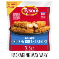 Tyson Frozen Crispy Chicken Breast Strips Family Pack, 2.5 lb Bag, 40 Ounce