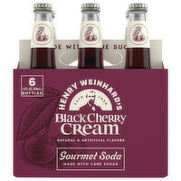 Henry Weinhard's Gourmet Soda, Black Cherry Cream, 6 Pack - 288 Ounce