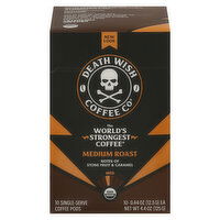 Death Wish Coffee Co Coffee, Medium Roast, Single Serve Pods, 10 Each