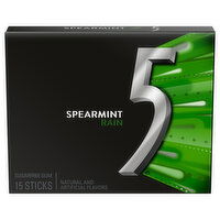 5 Gum, Sugarfree, Spearmint Rain - 15 Each