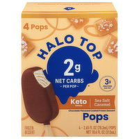 Halo Top Frozen Dessert Pops, Keto Series, Sea Salt Caramel - 4 Each