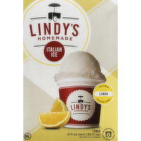 Lindys Italian Ice, Homemade, Lemon - 6 Each