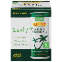Reed's Zero Sugar Real Original Ginger Ale - 4 Each