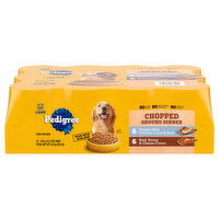 Pedigree Food for Dogs, Chopped Ground Dinner, Chicken, Liver & Beef/Beef, Bacon & Cheese, 12 Each