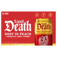 Liquid Death Flavored Tea, Rest in Peach - 6 Each