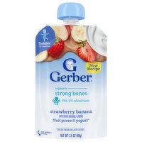 Gerber Toddler (12+ Months) Strawberry Banana Fruit Puree & Yogurt - 3.5 Ounce