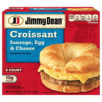 Jimmy Dean Sandwiches, Croissant, Sausage, Egg & Cheese, 36 Ounce