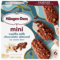 Haagen-Dazs Ice Cream Bars, Vanilla Milk Chocolate Almond, Mini, 6 Each