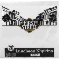 First Street Napkins, Luncheon, White, 3-Ply - 75 Each