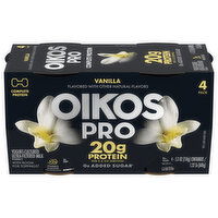 Oikos Pro Yogurt, Cultured, Ultra-Filtered Milk, Vanilla, 4 Pack - 21.2 Ounce