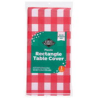 First Street Table Cover, Plastic, Rectangle, Red Gingham - 1 Each