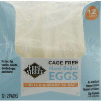 First Street Eggs, Hard-Boiled, Cage Free - 12 Each