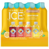 Sparkling Ice Sparkling Water, Flavored, Zero Sugar, Assorted, Lemonades, 12 Pack - 12 Each