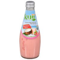 Kuii Coconut Milk Drink, with Nata de Coco, Strawberry Flavor, 9.8 Fluid ounce