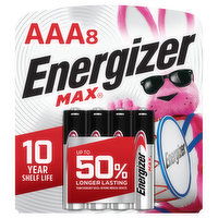 Energizer Batteries, Alkaline, AAA, 8 Pack, 8 Each