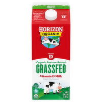 Horizon Organic Milk, Grassfed, Vitamin D - 0.5 Gallon