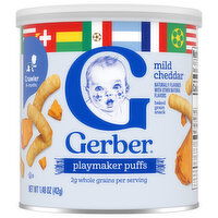 Gerber Crawler (8+ Months) Baked Grain Snack Mild Cheddar Playmaker Puffs