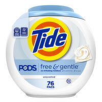 Tide PODS Free & Gentle Liquid Laundry Detergent Pacs - 76 Each