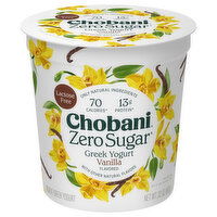 Chobani Yogurt, Greek, Nonfat, Zero Sugar, Vanilla - 32 Ounce