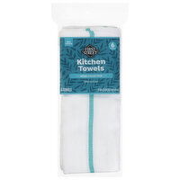 First Street Kitchen Towels, Herringbone, Green Striped - 6 Each