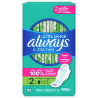 Always Ultra Thin Long Super Size 2 Pads - 32 Each